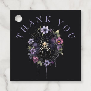 Etiquetas Para Lembrancinhas Aranha Floral Púrpura Gótica Obrigado