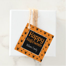 Etiquetas Para Lembrancinhas Aranhas Feliz Halloween Laranja Preto texto person