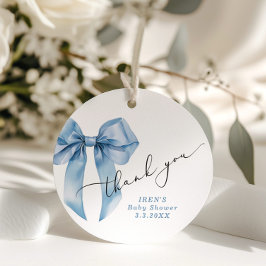 Etiquetas Para Lembrancinhas Arco Azul Baby Shower Encantador Obrigada