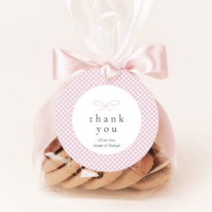 Etiquetas Para Lembrancinhas Arco de Xadrez Rosa Moderno Simples