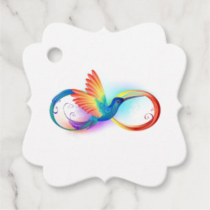 Etiquetas Para Lembrancinhas Arco-íris Hummingbird com símbolo Infinito