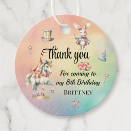 Etiquetas Para Lembrancinhas Arco-Íris Pastel com Animais 8ª Festa de aniversár