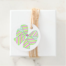 Etiquetas Para Lembrancinhas Arcos com pré-disquete, cor-de-rosa e verde