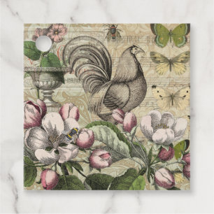 Etiquetas Para Lembrancinhas Arte da Flor do Jardim Rooster