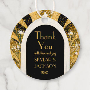 Etiquetas Para Lembrancinhas Arte Dourada Deco Archway Casamento Obrigado