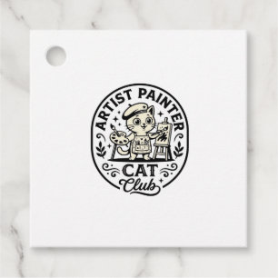 Etiquetas Para Lembrancinhas Artista Pintor Gato Gato Engraçado Gráfico - Artis