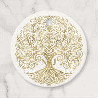 Árvore da Vida Creme e Dourado Casamento Celta