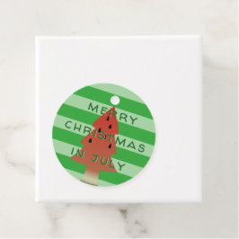Etiquetas Para Lembrancinhas Árvore de Melancia Natal em julho Verde Tirado