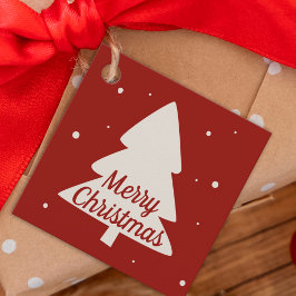 Etiquetas Para Lembrancinhas Árvore de Natal com pinheiro branco e flocos de ne