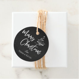 Etiquetas Para Lembrancinhas Árvore de Natal Elegante Chalkboard Feliz Natal