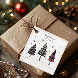 Etiquetas Para Lembrancinhas Árvore de Natal Xadrez Personalizada com Nome da F