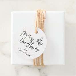 Etiquetas Para Lembrancinhas Árvore Negra de Natal Elegante Feliz Natal