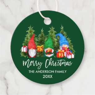 Etiquetas Para Lembrancinhas Árvores de Gnomos de Cores de Água, Manuscrito