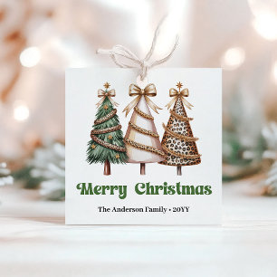 Etiquetas Para Lembrancinhas Árvores de Natal Elegantes com Nome Personalizado 
