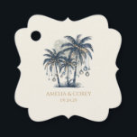 Etiquetas Para Lembrancinhas Árvores de Palma Azuis Dreamy<br><div class="desc">Uma bela adição para as suas vibrações de casamento na praia. Temos todo o prazer em personalizar ainda mais esta questão,  por favor,  sinta-se à vontade para nos enviar uma mensagem de assistência.</div>
