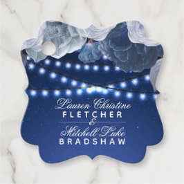 Etiquetas Para Lembrancinhas As luzes de corda azul foto de casamento