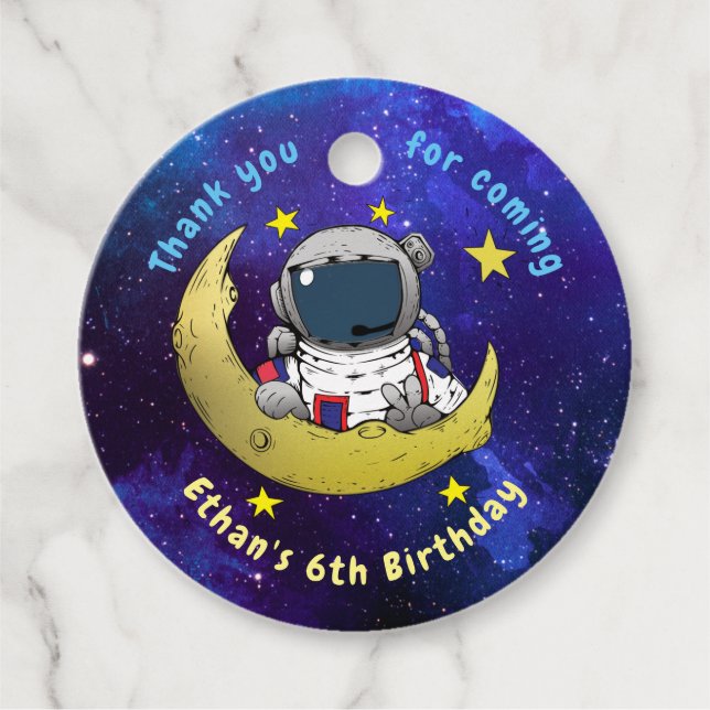 Etiquetas Para Lembrancinhas Astronauta e Lua (Frente)