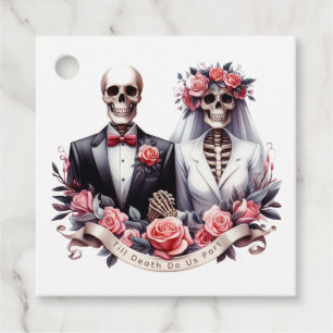 Etiquetas Para Lembrancinhas "Até que a Morte nos Separe" Casamento Gótico