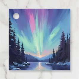 Etiquetas Para Lembrancinhas Aurora Boreal | Luzes do Norte Aquarela