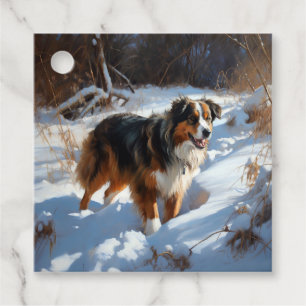 Etiquetas Para Lembrancinhas Australian Shepherd Deixe Nevar Natal