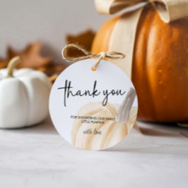 Etiquetas Para Lembrancinhas Autumn Chá de fraldas Pequena Pumpkin Round