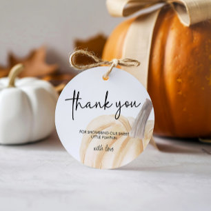 Etiquetas Para Lembrancinhas Autumn Chá de fraldas Pequena Pumpkin Round
