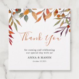 Etiquetas Para Lembrancinhas Autumn Fall Foliage Watercolor Casamento Obrigado