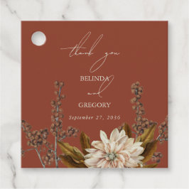 Etiquetas Para Lembrancinhas Autumn Floral Terracotta Watercolor Casamento outo