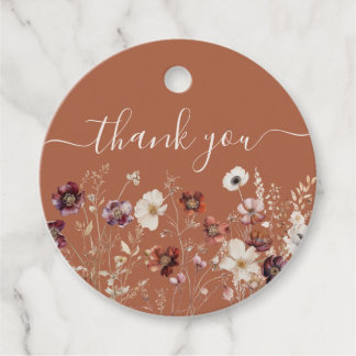 Etiquetas Para Lembrancinhas Autumn Floral Terracotta Wedding