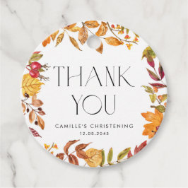 Etiquetas Para Lembrancinhas Autumn Leaves Wreath Christening Obrigado