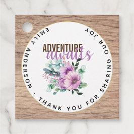 Etiquetas Para Lembrancinhas Aventura Aguarda Chá de fraldas Roxo Roxo