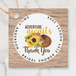 Etiquetas Para Lembrancinhas Aventura Espera Bridal Shower de Girassóis Rústico