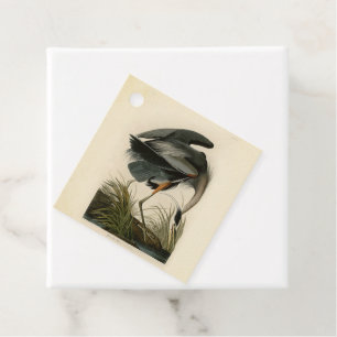 Etiquetas Para Lembrancinhas Aves de Excelente Azul-Héron Audubon