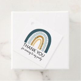 Etiquetas Para Lembrancinhas Azul Arco-íris Agradeço o aniversário da marca