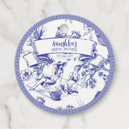 Etiquetas Para Lembrancinhas Azul e Branco Toile