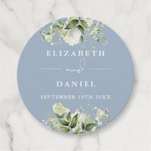 Etiquetas Para Lembrancinhas Azul Empoeirado Floral Verdura Obrigado Casamento