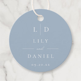 Etiquetas Para Lembrancinhas Azul Empoeirado Minimalista Monograma Casamento
