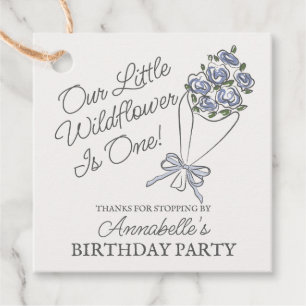 Etiquetas Para Lembrancinhas Azul Flor Mercado Fresco Floral Aniversário