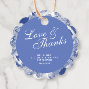 Etiquetas Para Lembrancinhas Azul Floral Elegante de Vinca Mensagem de Agradeci
