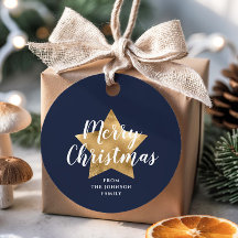 Azul Marinho Festivo Estrela Feliz Natal