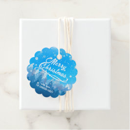 Etiquetas Para Lembrancinhas Azul Neve Branca Floresta Pacífica Feliz Natal