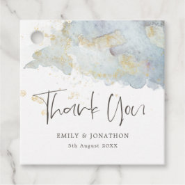 Etiquetas Para Lembrancinhas Azul Ombre Dourado Mensagem de Nome de Script Mode