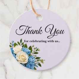 Etiquetas Para Lembrancinhas Azul Personalizado e Branco Obrigado pelo casament