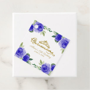 Etiquetas Para Lembrancinhas Azul Real Floral Quinceanera