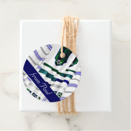 Etiquetas Para Lembrancinhas Azul, Teal Tallits Bar Mitzvah Gift Tags