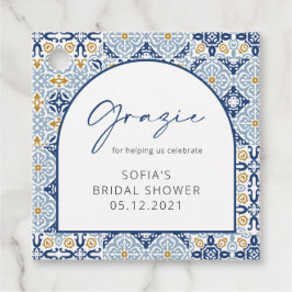 Etiquetas Para Lembrancinhas Azulejos Azuis Italianos Grazie Bridal Shower Obri