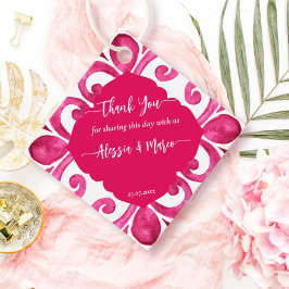 Etiquetas Para Lembrancinhas Azulejos magenta Fuchsia Majolica personalizados