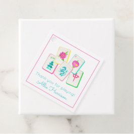 Etiquetas Para Lembrancinhas Azulejos Watercolor Bright Mahjong