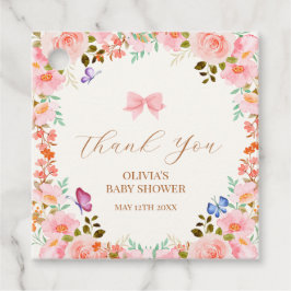 Etiquetas Para Lembrancinhas Baby Bloom Floral Butterfly Chá de fraldas Obrigad