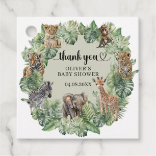 Etiquetas Para Lembrancinhas Baby Boy Tropical Selgle Safari Animal Chá